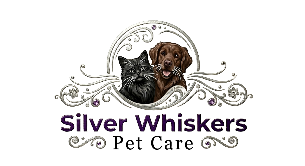 Silver Whiskers Pet Care Logo